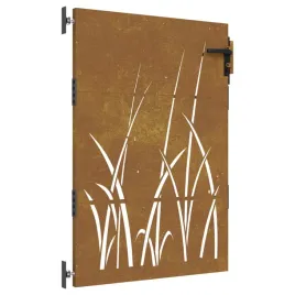 furtka-ogrodowa-85x150-cm-stal-kortenowska-motyw-trawy