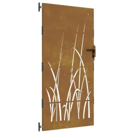 furtka-ogrodowa-85x200-cm-stal-kortenowska-motyw-trawy