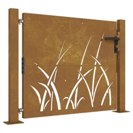furtka-ogrodowa-105x105-cm-stal-kortenowska-motyw-trawy