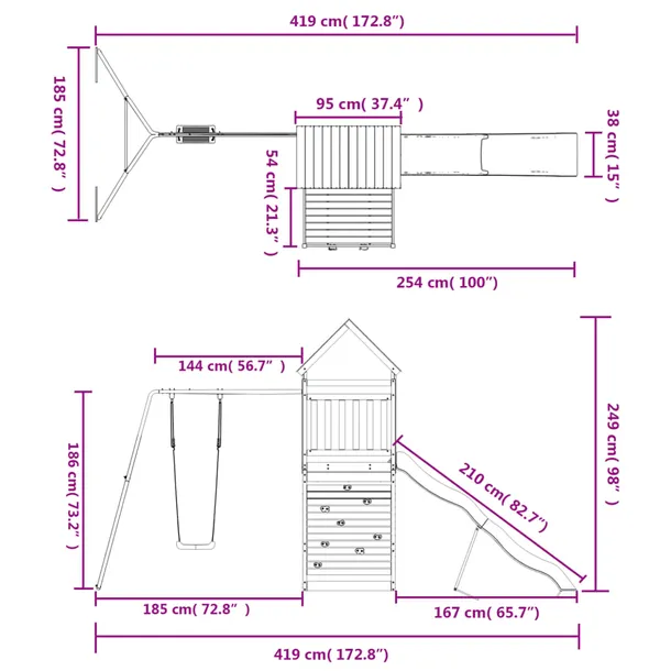 plac-zabaw-do-ogrodu-lite-drewno-sosnowe-stan-nowy