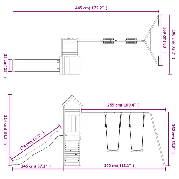 plac-zabaw-do-ogrodu-lite-drewno-sosnowe-stan-nowy