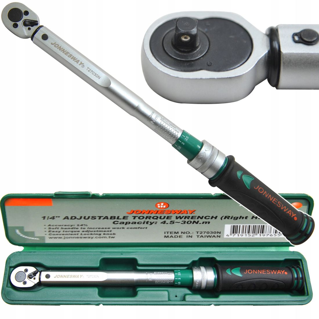JONNESWAY KLUCZ 1/4'' DYNAMOMETRYCZNY 4.5-30Nm – 154863108 - ERLI.pl