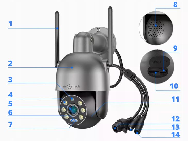 OBROTOWA KAMERA IP WiFi ZEWNĘTRZNA 8MPx 8MP ULTRA HD ZOOM BEZPRZEWODOWA ...