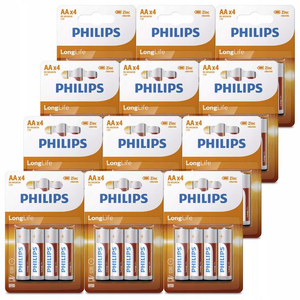 Фото - Акумулятор / батарейка Philips 48x Baterie R6 AA  LongLif cynkowo-chlorowe 