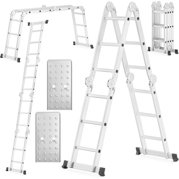 Promocja Drabina aluminiowa wielofunkcyjna przegubowa 4×3 Eco HIGHER + podest wyprzedaż przecena