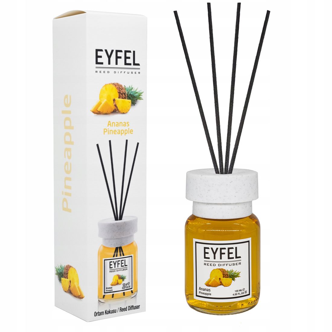 EYFEL DYFUZOR Z PATYCZKAMI 120 ML ANANAS - ERLI.pl