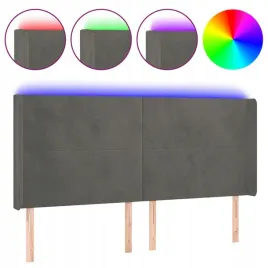 zaglowek-do-lozka-z-led-ciemnoszary-203x16x