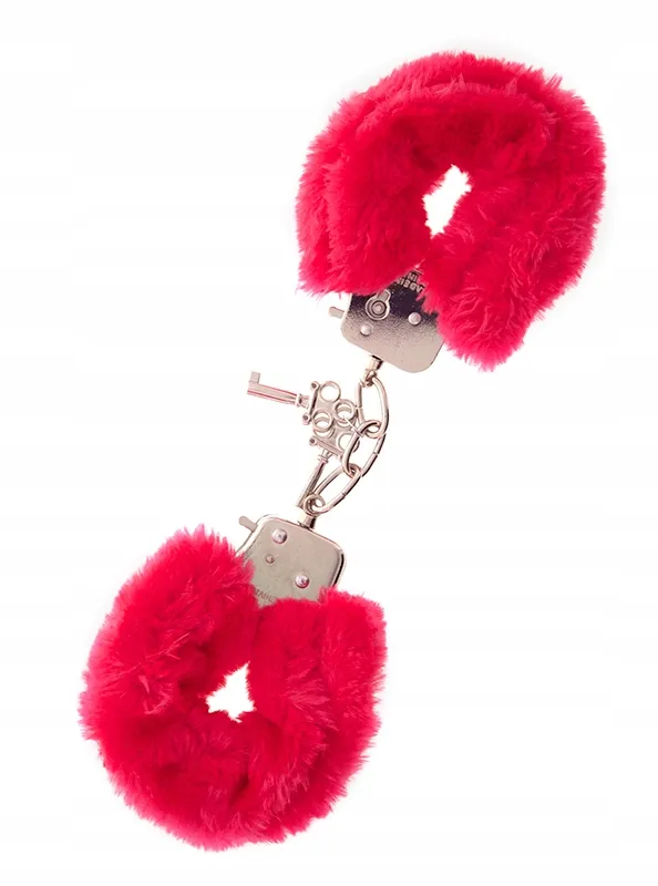 kajdanki-metal-handcuff-with-plush-red