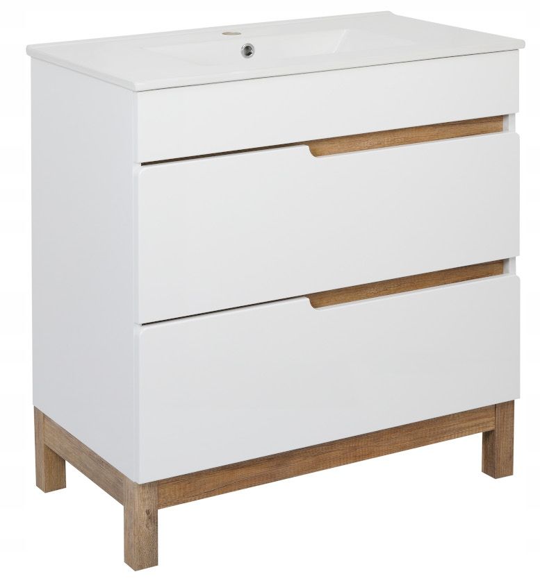 Szafka SPEK 80 cm 2 szuflady z umywalką 80 cm - ERLI.pl
