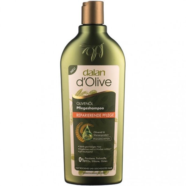 Фото - Шампунь ﻿DALAN d'Olive Reparierende Pflege Shampoo szampon regenrujący 400ml