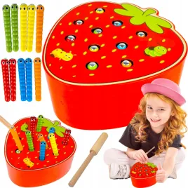 gra-zrecznosciowa-drewniana-magnetyczna-truskawka-zlap-robaczka-na-magnes