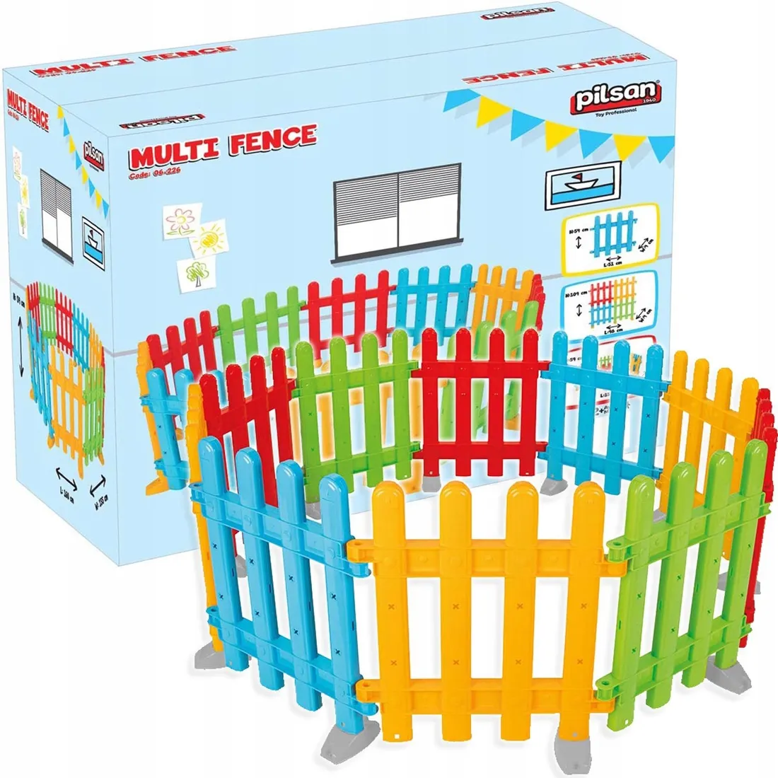 pilsan-plotek-ogrodzenie-dla-dzieci-kojec-10-elem-stan-nowy