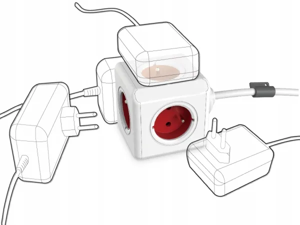 allocacoc-powercube-extended-3m-f-schuko-czerw