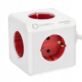 allocacoc-powercube-extended-3m-f-schuko-czerw