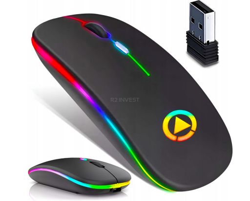 MYSZ BEZPRZEWODOWA OPTYCZNA PODŚWIETLANA MR12 MYSZKA BLUETOOTH (CZARNA ...