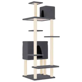 drapak-dla-kota-z-sizalowymi-slupkami-ciemnoszary-154-cm