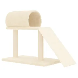 drapak-dla-kota-z-tunelem-i-drabinka-kremowy-555-cm