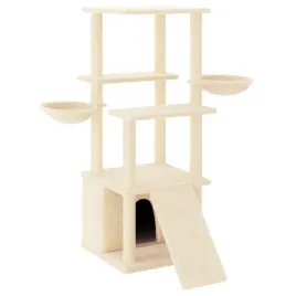 drapak-dla-kota-z-sizalowymi-slupkami-kremowy-133-cm