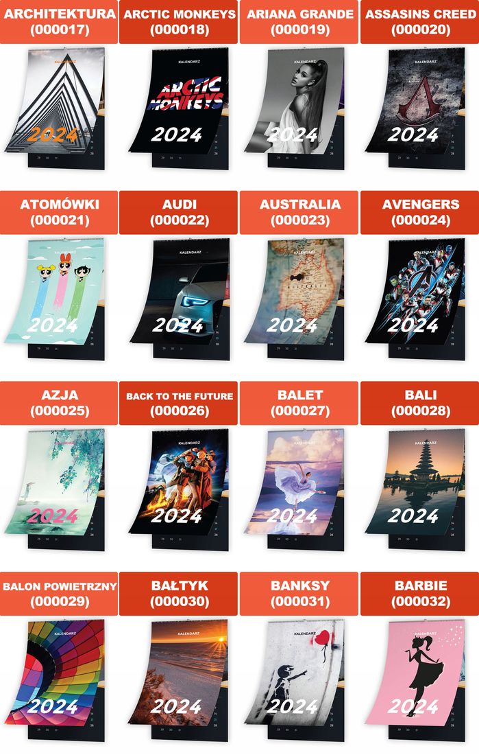 KALENDARZ 2024 13 STRON A3 LIŚCIE MONSTERA – 158104844 - ERLI.pl