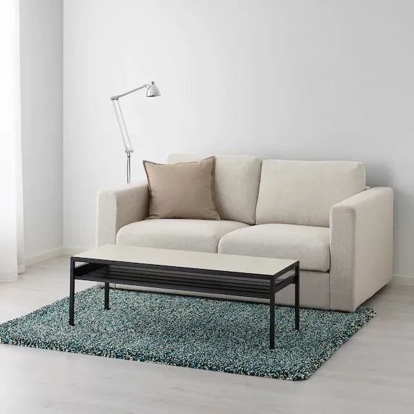 IKEA ラグ　VINDUM ホワイト(133x180 cm) IKEA VINDUM ヴィンドゥム 133×180 ホワイト - メルカリ