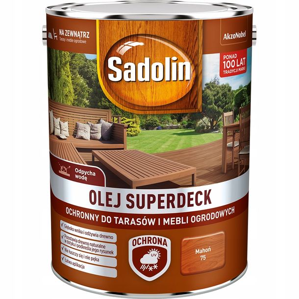 Zdjęcia - Lakiery i lazury Sadolin ﻿ OLEJ SUPERDECK DO TARASÓW Mahoń 5L 