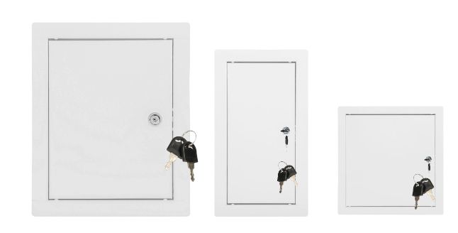 Drzwi inspekcyjne metalowe-biały klucz-10x10cm