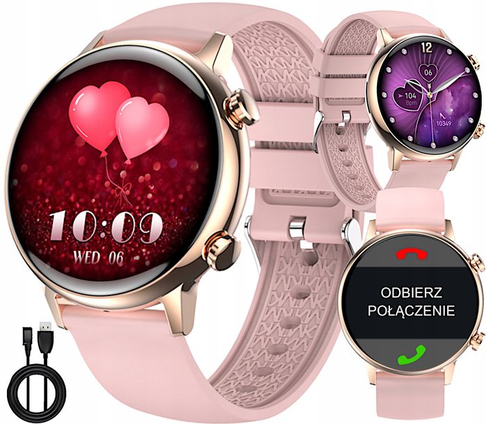 Zdjęcia - Smartwatche Smart Watch Zegarek DAMSKI SMARTWATCH WIELOFUNCYJNY ROZMOWY PL 