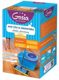 gosia-mop-zolta-mikrofibra-plaski-obrotowy-komplet