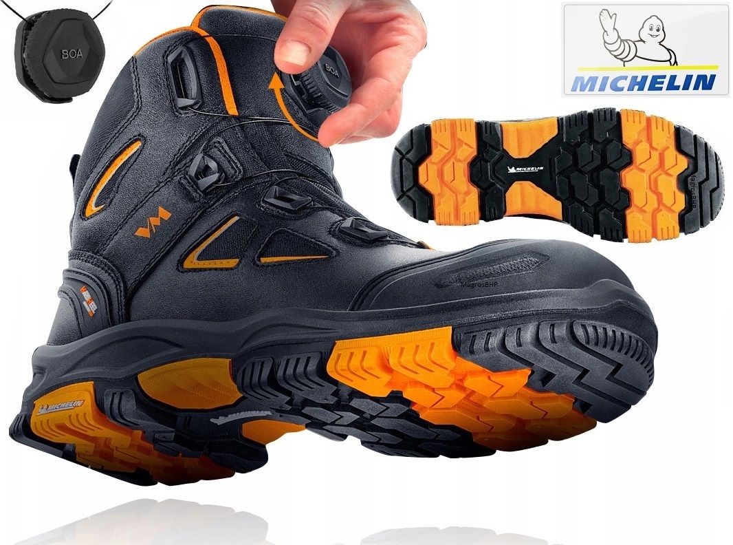 Buty Robocze Skórzane z Podnoskiem Męskie BHP VM Michelin HARTFORD