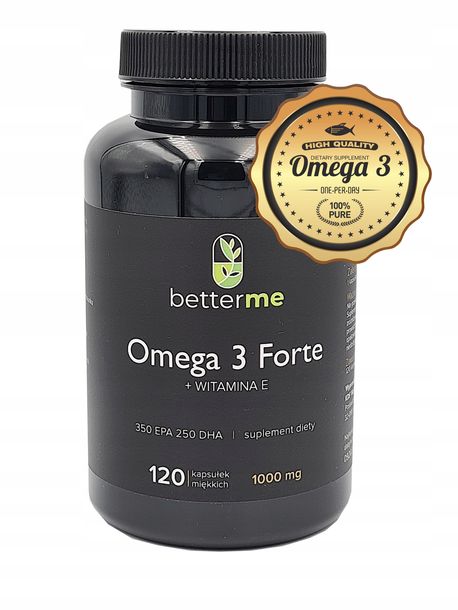 Фото - Вітаміни й мінерали Forte Omega 3  BetterMe 350EPA 250DHA + E 120szt 
