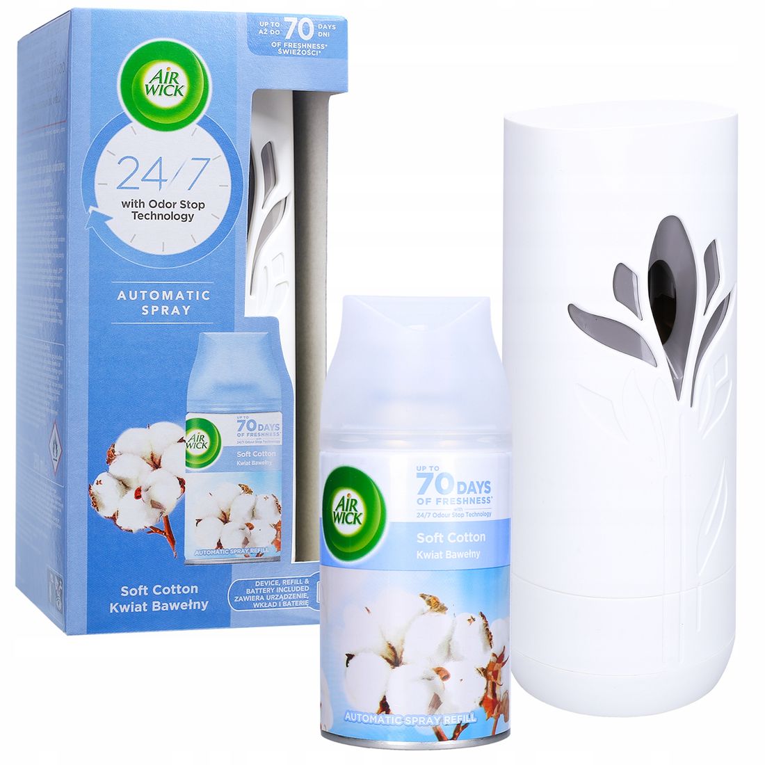 Air Wick Freshmatic Kwiat Bawełny Zestaw Wkład - ERLI.pl
