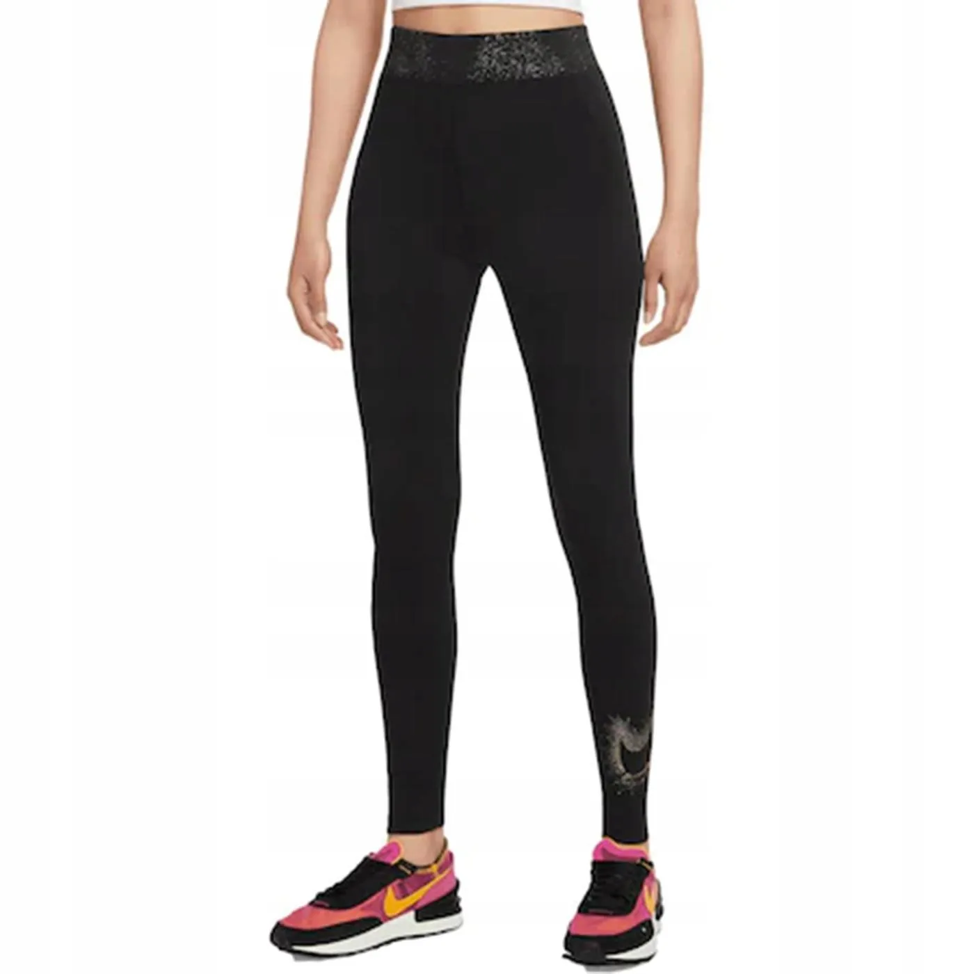 Damskie czarne legginsy Nike w stylu casual M 