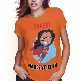 koszulka-damska-dzien-nauczyciela-super-nauczycielka-xxl-super-jakosc