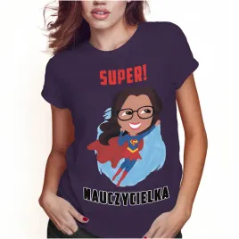 koszulka-damska-dzien-nauczyciela-super-nauczycielka-xxl-super-jakosc