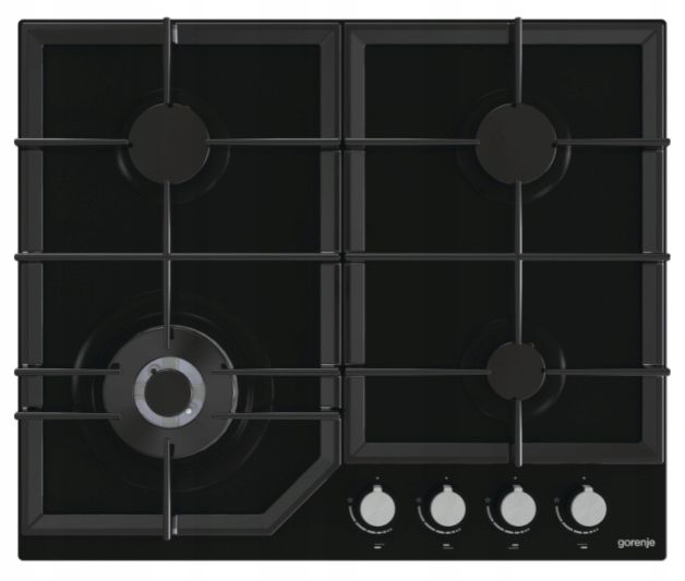 ﻿Płyta gazowa Gorenje GTW641KB Czarna Szkło Żeliwne Wok 60 cm / 52 cm