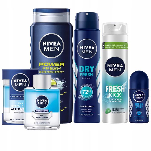 Фото - Крем і лосьйон Nivea ﻿ MEN Zestaw do ciała i twarzy FRESH świeży 