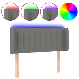 zaglowek-do-lozka-z-led-ciemnoszary-103x16x78-88-cm-tkanina