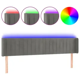 zaglowek-do-lozka-z-led-jasnoszary-203x16x78-88-cm-aksamit