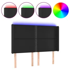 zaglowek-do-lozka-z-led-czarny-147x16x118-128cm-sztuczna-skora