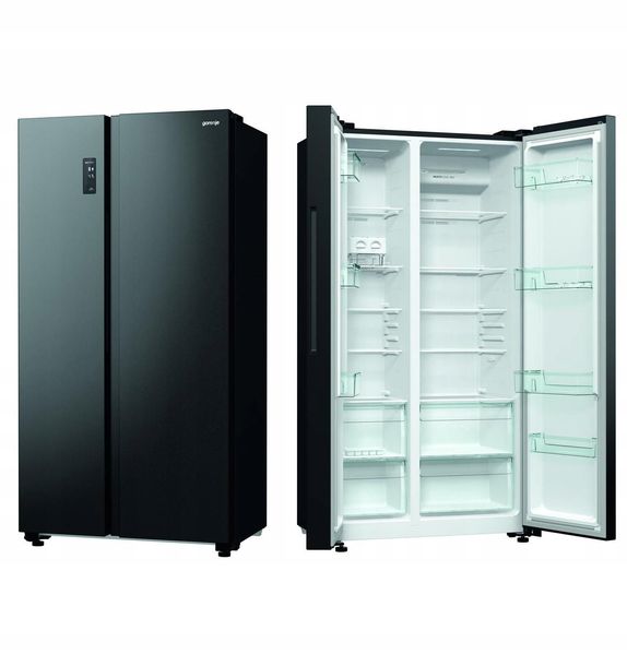 ﻿Lodówka NoFrost GORENJE NRR9185EABXL 358/192l 178,6cm kostkarka czarna