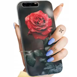 etui-do-huawei-p10-wzory-roza-z-roza-rose-obudowa