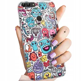 etui-do-huawei-p-smart-wzory-doodle-zwierzeta-potwory-rysunki-obudowa-case