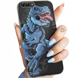 etui-do-huawei-p-smart-wzory-dinozaury-reptilia-prehistoryczne-obudowa-case
