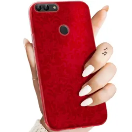 etui-do-huawei-p-smart-wzory-czerwone-serca-roze-obudowa-pokrowiec-case