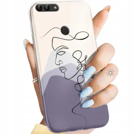 etui-do-huawei-p-smart-wzory-continuous-line-art-kreska-linie-obudowa-case