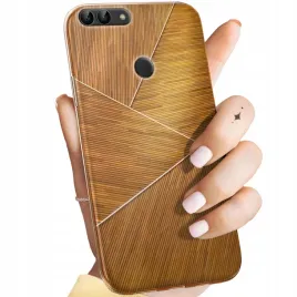 etui-do-huawei-p-smart-wzory-brazowe-drewniane-brown-obudowa-pokrowiec-case