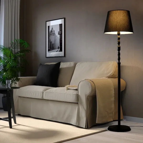 IKEA KINNAHULT Lampa podłogowa czarny jesion czarny 150 cm
