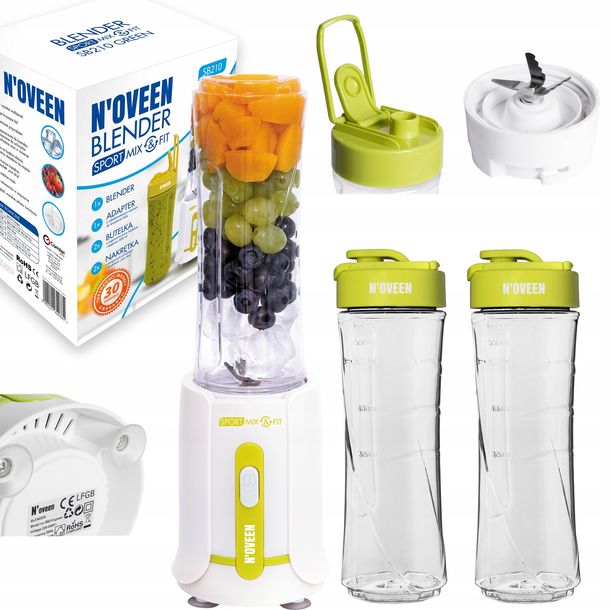 BLENDER SPORTOWY KIELICHOWY MIKSER KOKTAJL SMOOTHIE 2 BUTELKI BPA FREE