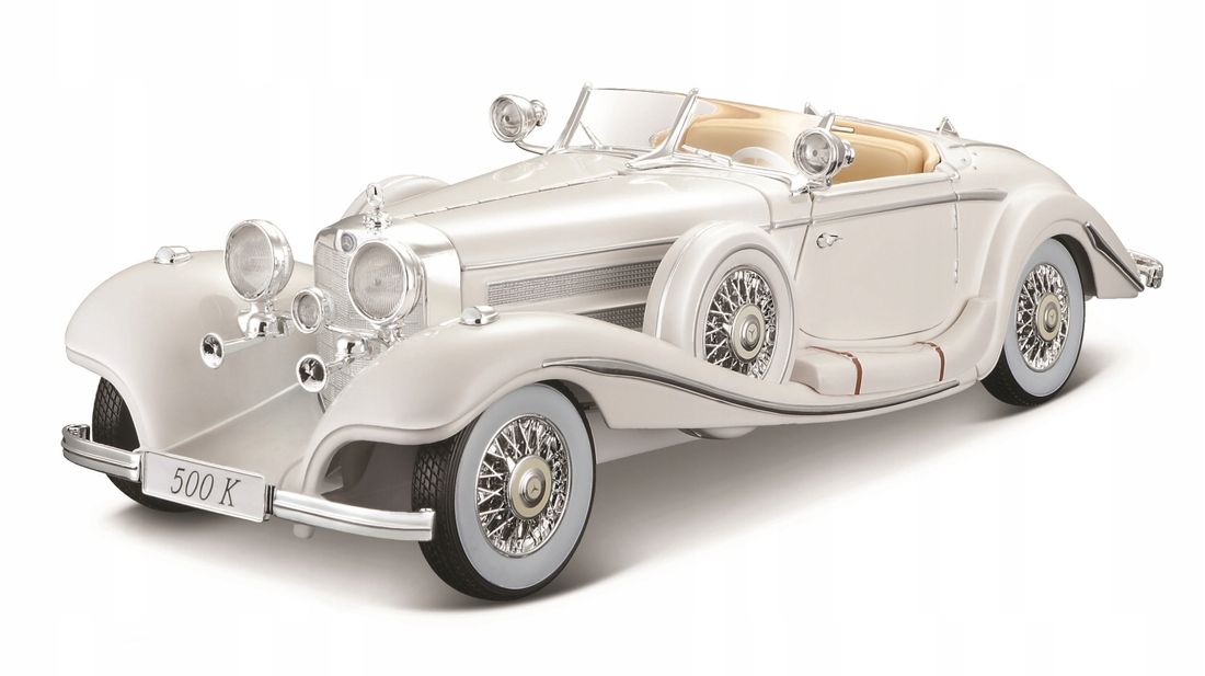 Bauer Spielwaren 36055-00000009 Maisto Mercedes 500 K Maharadya, model car with suspension, scale 1