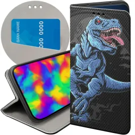 etui-z-klapka-do-motorola-one-wzory-dinozaury-reptilia-prehistoryczne-case